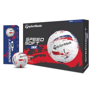 TaylorMade SpeedSoft Ink Blue/Red golfové míčky