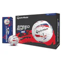 TaylorMade SpeedSoft Ink Blue/Red golfové míčky