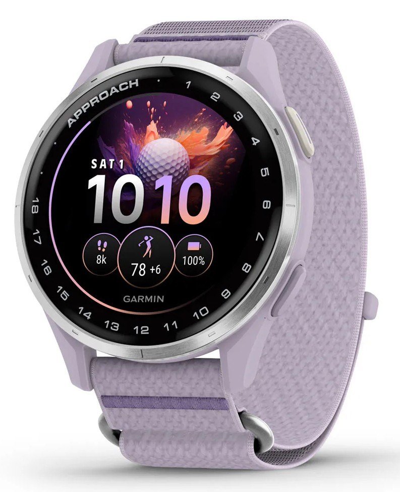 Garmin Approach J1 dětské golfové hodinky, lilac/silver aluminium