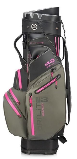 Big Max Dri Lite Silencio 3 cart bag, charcoal/black/fuchsia