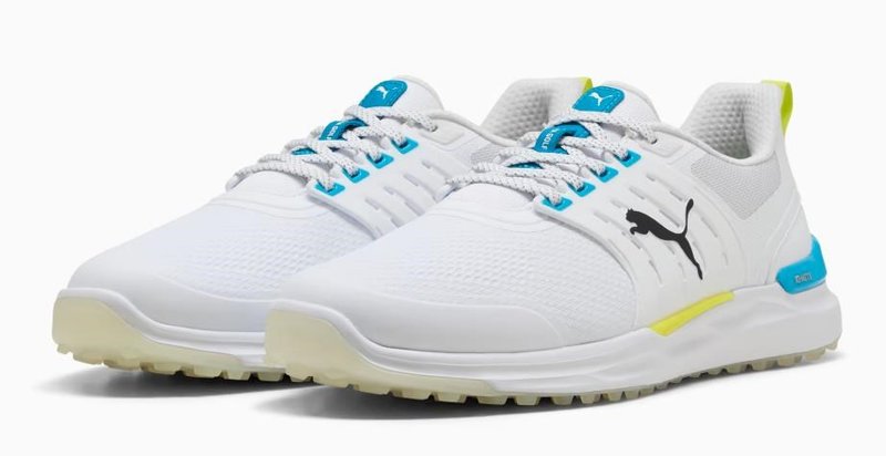 Puma Ignite Elevate 2 pánské golfové boty, white/speed blue/apple spritz