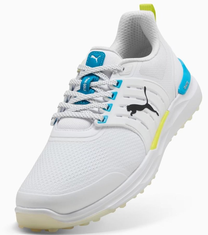 Puma Ignite Elevate 2 pánské golfové boty, white/speed blue/apple spritz