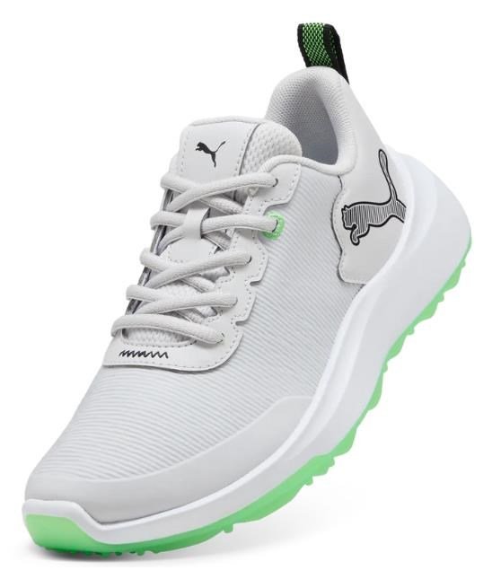 Puma Gruve Sport Junior dětské golfové boty, white/fluro green pes