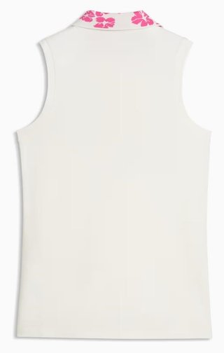 Puma Modalon Floral Rib Sleeveless dámské polo bez rukávů, warm white/pink opal