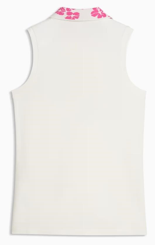 Puma Modalon Floral Rib Sleeveless dámské polo bez rukávů, warm white/pink opal