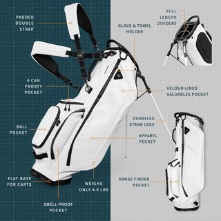 Sunday Golf Ryder S-Class stand bag, bílý
