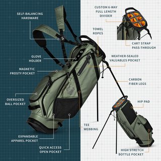 Sunday Golf Ranger stand bag, zelený