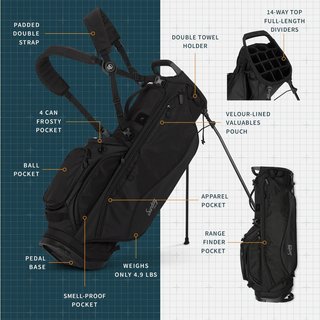 Sunday Golf Ryder 14 stand bag, černý
