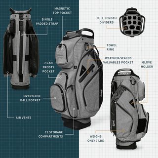 Sunday Golf Big Rig cart bag, šedý