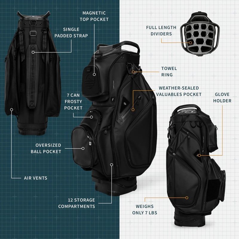 Sunday Golf Big Rig S-Class cart bag, černý