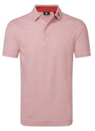 FootJoy Scallop Geo Pique pánské polo, nantucket red