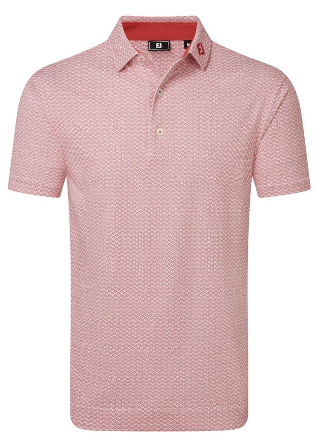 FootJoy Scallop Geo Pique pánské polo, nantucket red