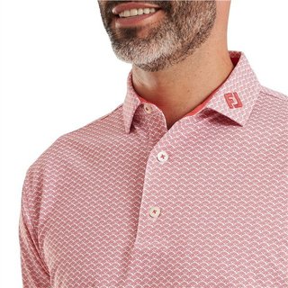 FootJoy Scallop Geo Pique pánské polo, nantucket red