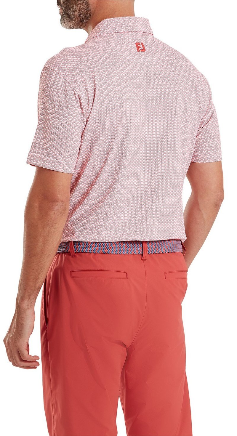 FootJoy Scallop Geo Pique pánské polo, nantucket red
