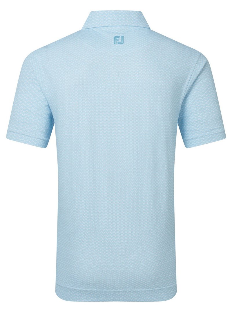 FootJoy Scallop Geo Pique pánské polo, blue reef