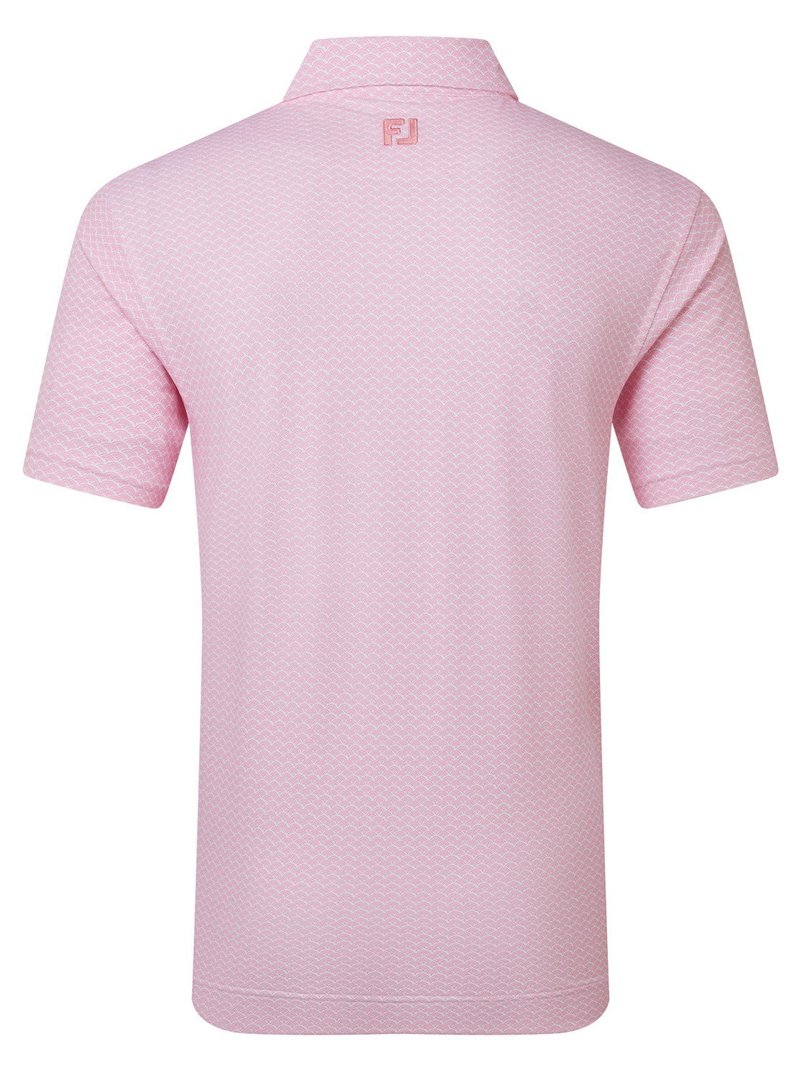 FootJoy Scallop Geo Pique pánské polo, pink pop
