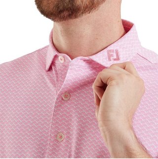 FootJoy Scallop Geo Pique pánské polo, pink pop