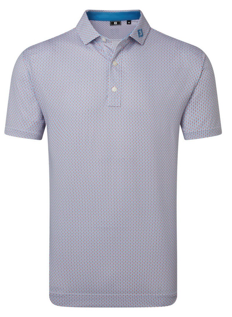 FootJoy Nautical Flag Print Lisle pánské polo, nantucket red/coastal blue