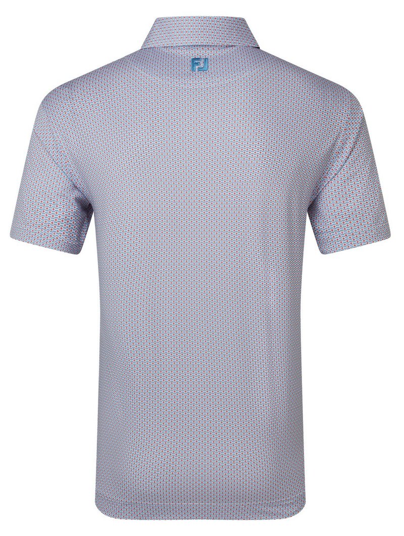 FootJoy Nautical Flag Print Lisle pánské polo, nantucket red/coastal blue