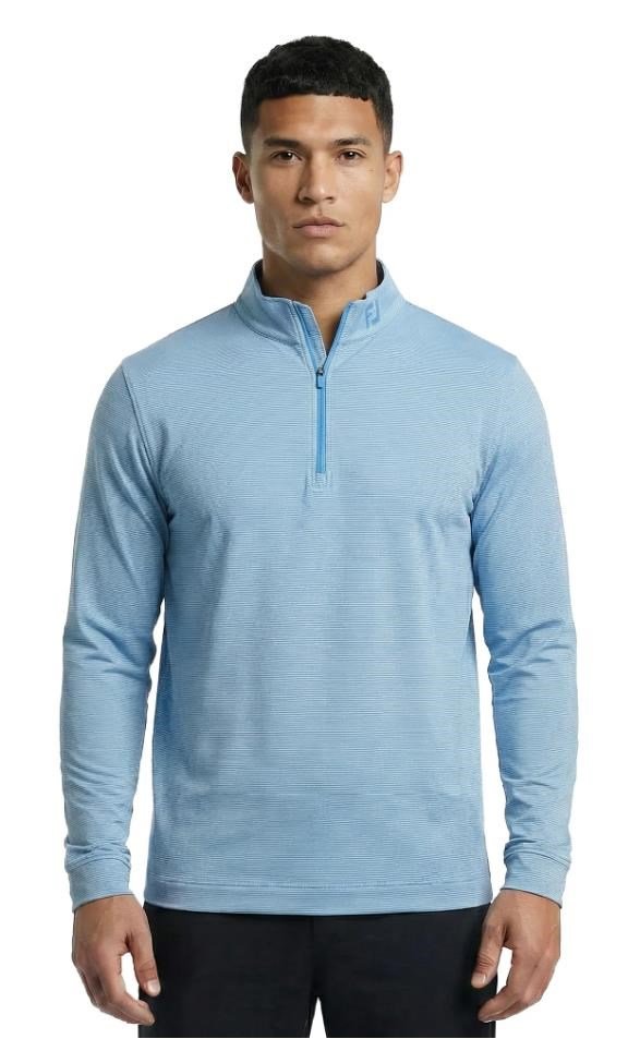 FootJoy Ottoman Stripe Chill-Out pánská mikina, chambray/coastal blue