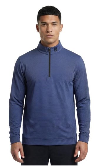 FootJoy Ottoman Stripe Chill-Out pánská mikina, black/vivid violet