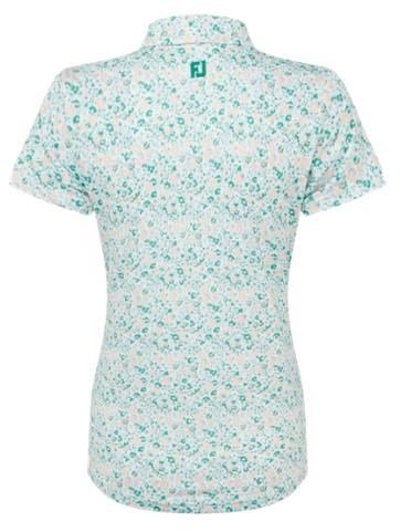 FootJoy Cap Sleeve Lisle dámské polo, tile blue floral print