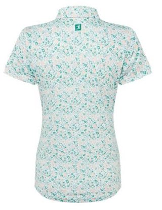 FootJoy Cap Sleeve Lisle dámské polo, tile blue floral print