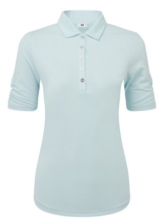 FootJoy Half Sleeve Ruched Lisle dámské polo, glacial blue