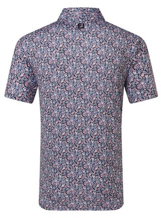 FootJoy Meadow Print Lisle pánské polo, black/vivid violet/pink pop
