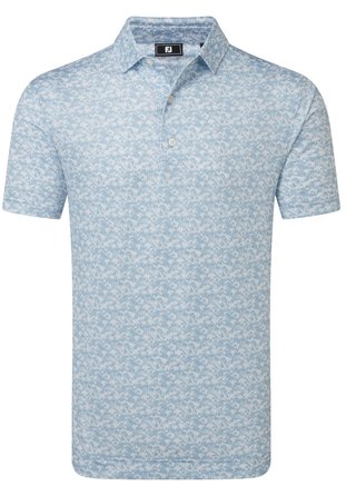 FootJoy Hidden Palm Print Lisle pánské polo, chambray/white
