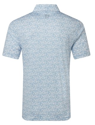 FootJoy Hidden Palm Print Lisle pánské polo, chambray/white