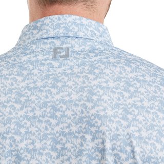 FootJoy Hidden Palm Print Lisle pánské polo, chambray/white