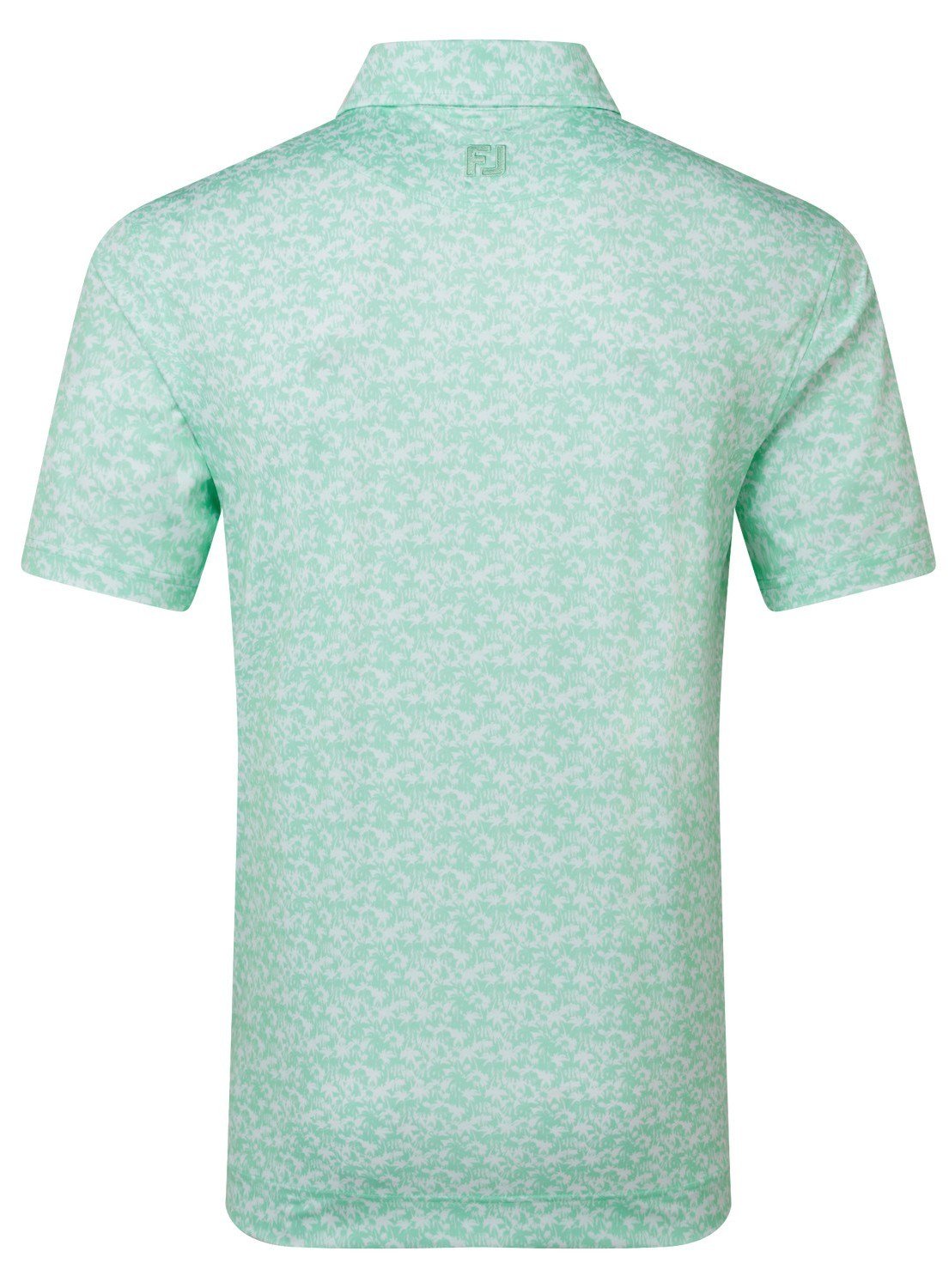 FootJoy Hidden Palm Print Lisle pánské polo, sea glass/white
