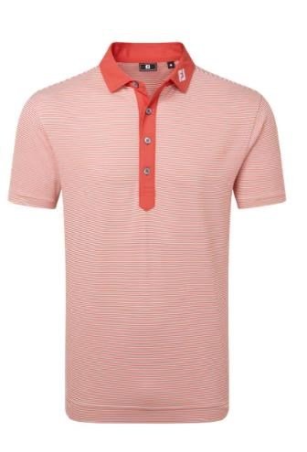 FootJoy Feeder Stripe Pique pánské polo, nantucket red