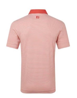 FootJoy Feeder Stripe Pique pánské polo, nantucket red