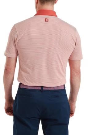 FootJoy Feeder Stripe Pique pánské polo, nantucket red