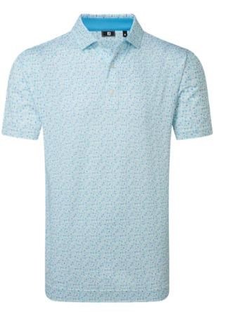 FootJoy Surfs Up Print Lisle pánské polo, deep reef/white/sea glass/blue reef