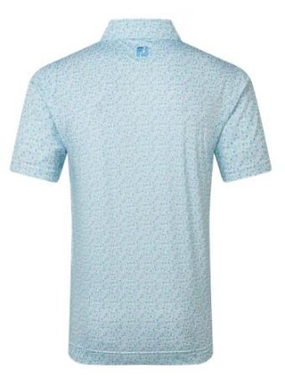 FootJoy Surfs Up Print Lisle pánské polo, deep reef/white/sea glass/blue reef