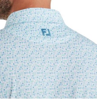FootJoy Surfs Up Print Lisle pánské polo, deep reef/white/sea glass/blue reef