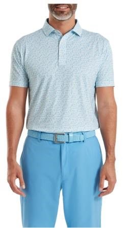 FootJoy Surfs Up Print Lisle pánské polo, deep reef/white/sea glass/blue reef