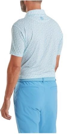FootJoy Surfs Up Print Lisle pánské polo, deep reef/white/sea glass/blue reef