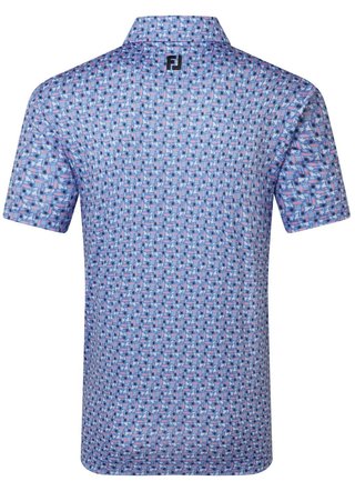 FootJoy Surfs Up Print Lisle pánské polo, white/vivid violet/pink pop/black