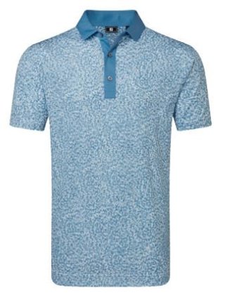 FootJoy Condensed Camo Print Lisle pánské polo, white/chambray/coastal blue