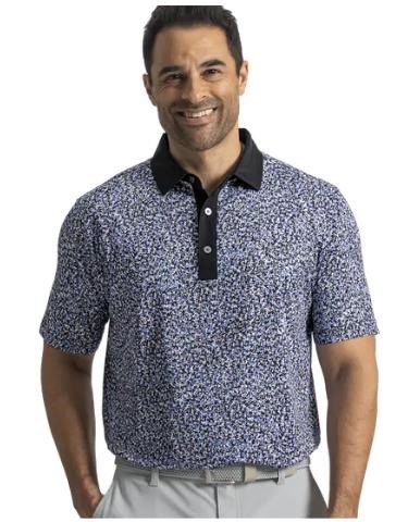 FootJoy Condensed Camo Print Lisle pánské polo, white/vivid violet/black