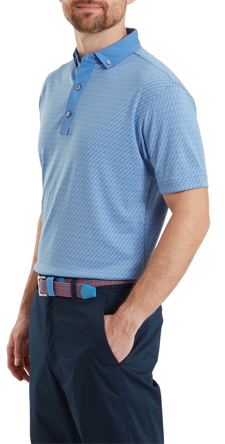 FootJoy Star Geo Jacquard pánské polo, coastal blue