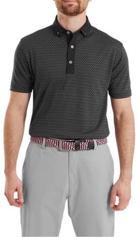 FootJoy Star Geo Jacquard pánské polo, černé