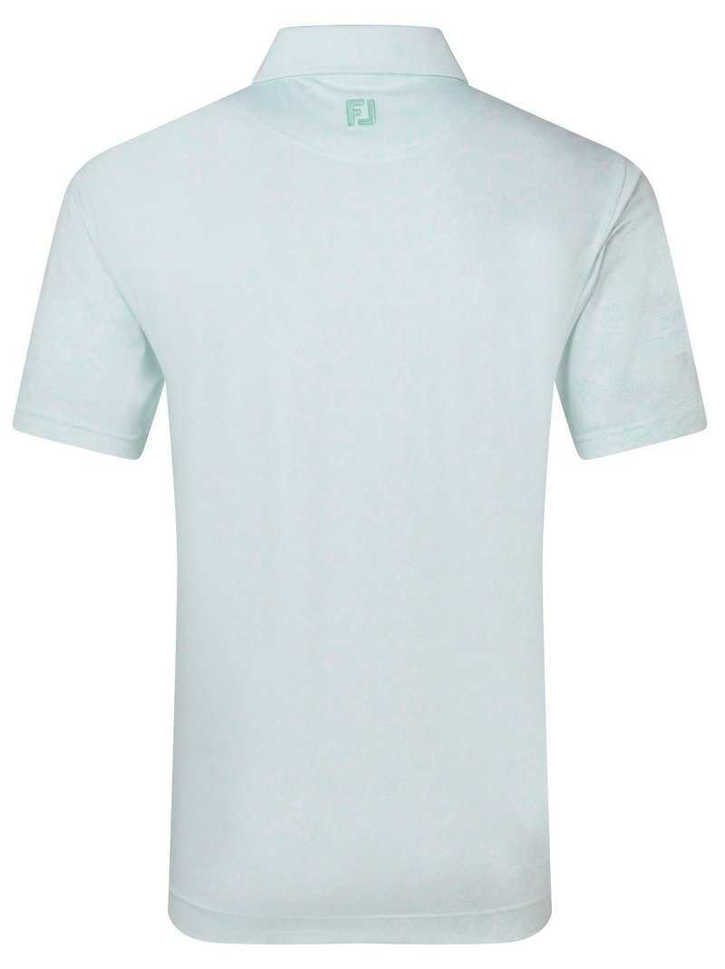 FootJoy Wingtip Floral Lisle pánské polo, white/sea glass