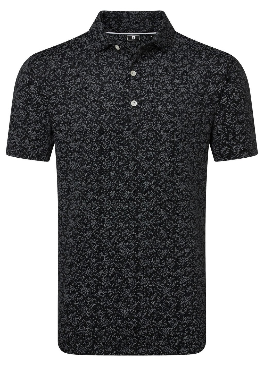 FootJoy Wingtip Floral Lisle pánské polo, černé