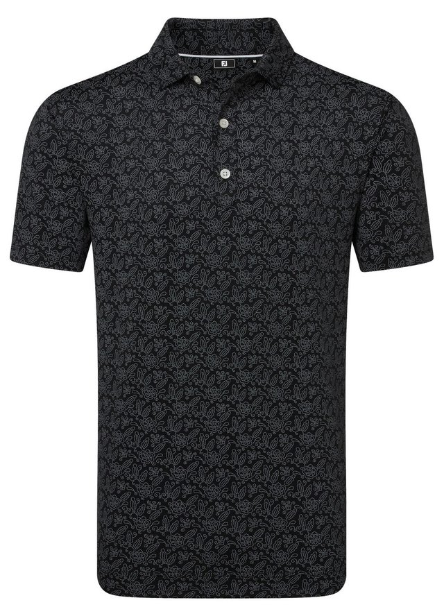 FootJoy Wingtip Floral Lisle pánské polo, černé