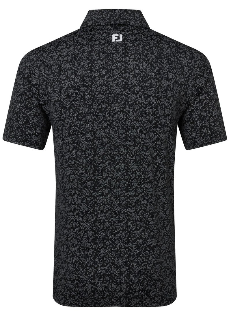 FootJoy Wingtip Floral Lisle pánské polo, černé